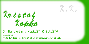 kristof kopko business card
